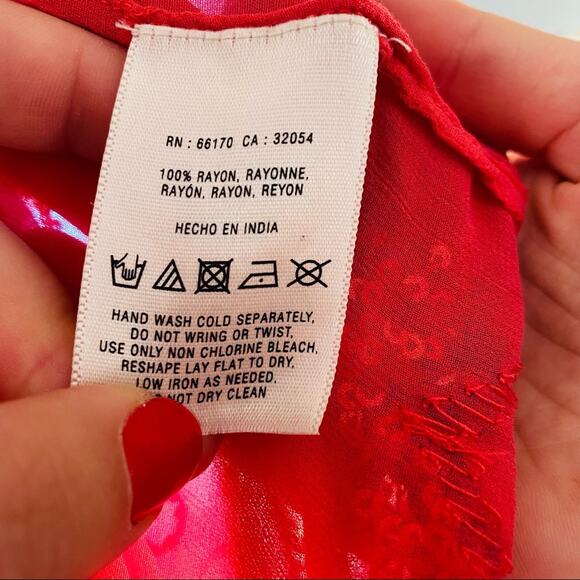 ANTHROPOLOGIE Moulinette Soeurs Pink Red Sequin Sheer Tank Top Blouse Shirt 4 - Picture 9 of 9